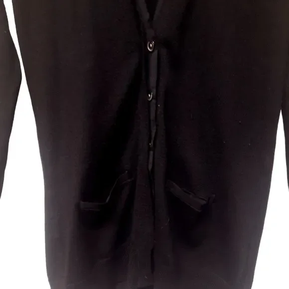 Banana Republic 100% Extra Fine Marino Wool Button Up Cardigan Sweater Black XS - Picture 6 of 9